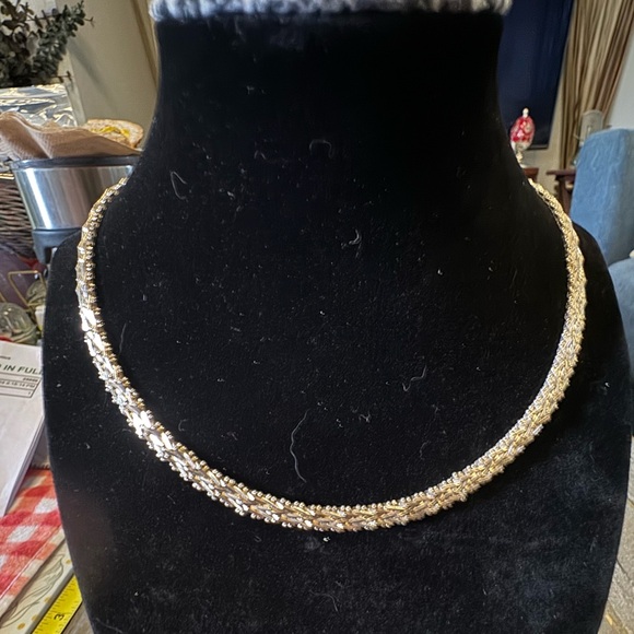 Estate Sterling Silver Rivet Diamond Cut Mesh Necklace 17” ~30.19g - Picture 2 of 8